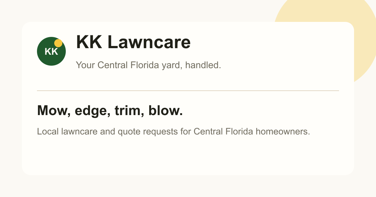 KK Lawncare placeholder graphic